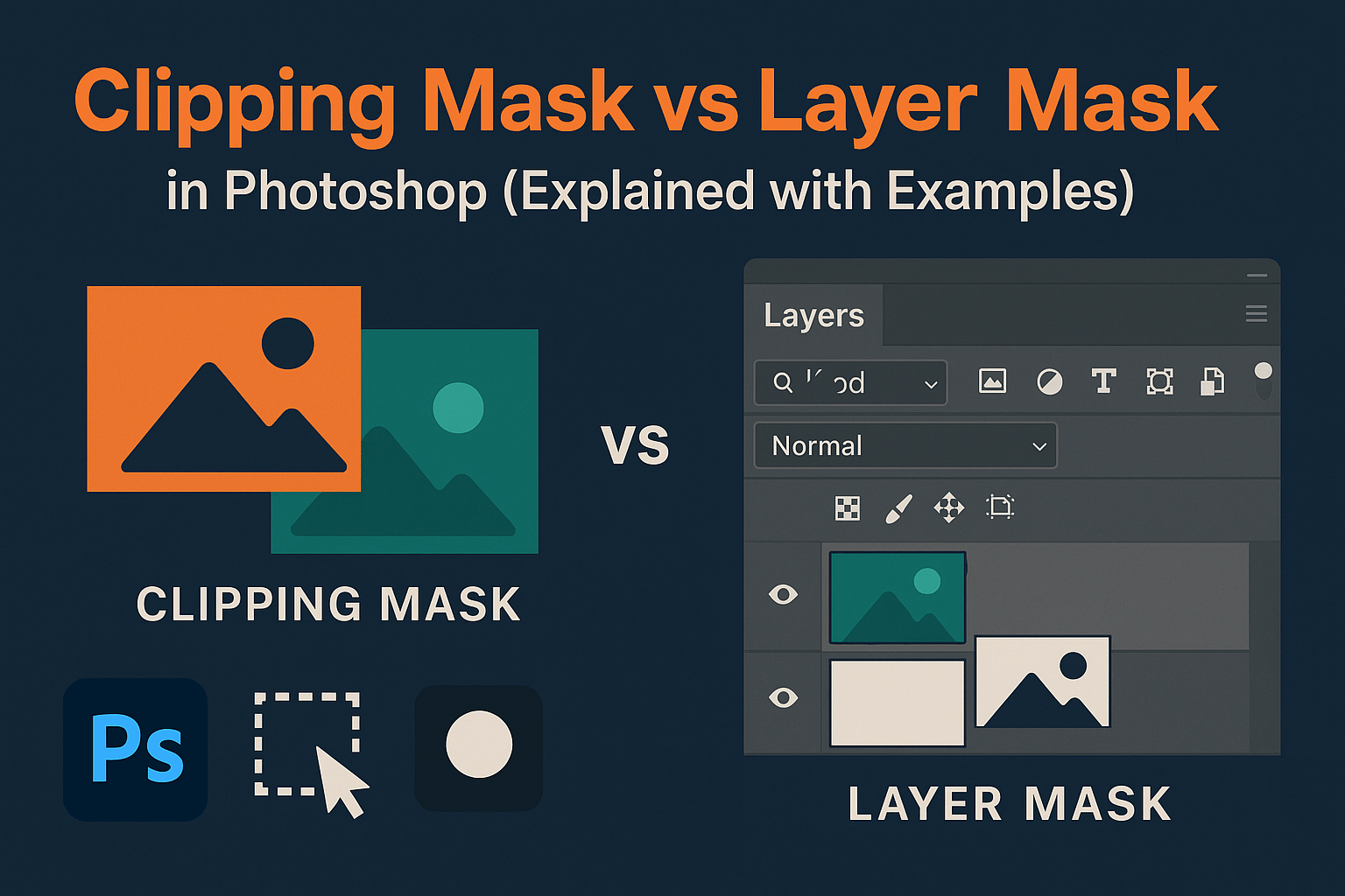 Clipping Mask vs Layer Mask in Photoshop (Explained with Examples)
