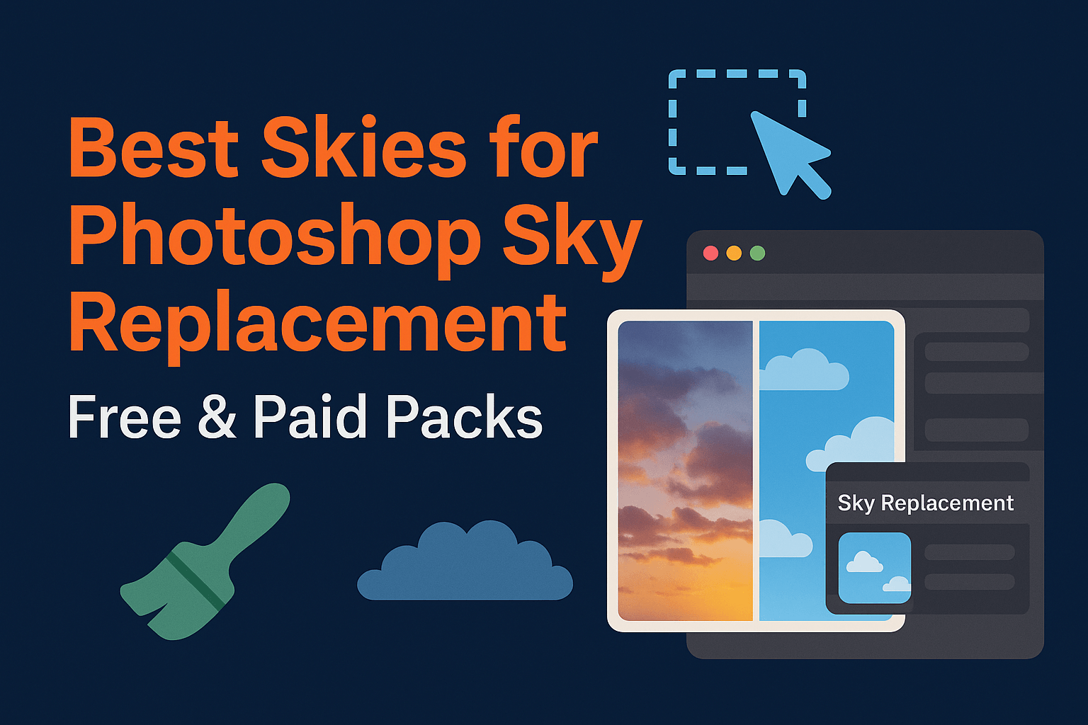 Best Skies for Photoshop Sky Replacement (Free & Paid Packs)