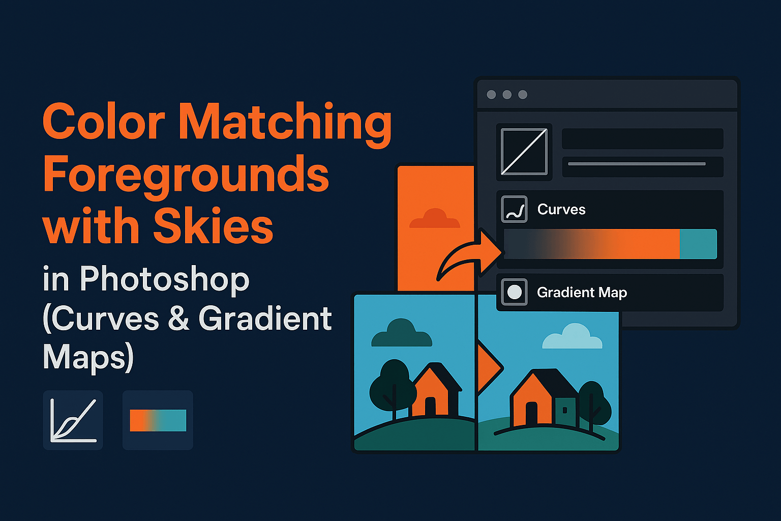Color Matching Foregrounds with Skies in Photoshop (Curves & Gradient Maps)